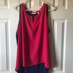 NWT NY&Co Sleeveless Two-Color Blouse